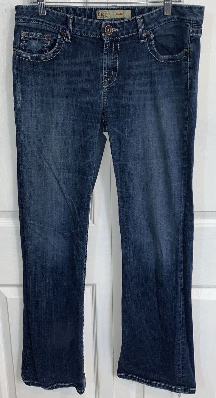 BKE Kate Bootcut Jeans Womens 31x31 1/2 Distressed Medium Wash Stretch 35x31.5